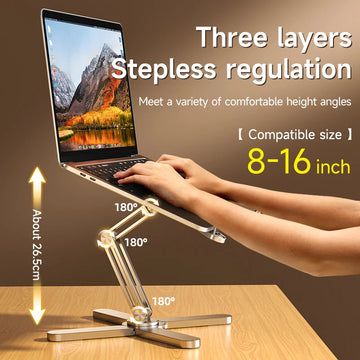 Foldable Laptop Stand 360°Rotation Notebook Table Aluminum Alloy Holder Portable Book Tablet Bracket with Heat Dissipation Apsilon