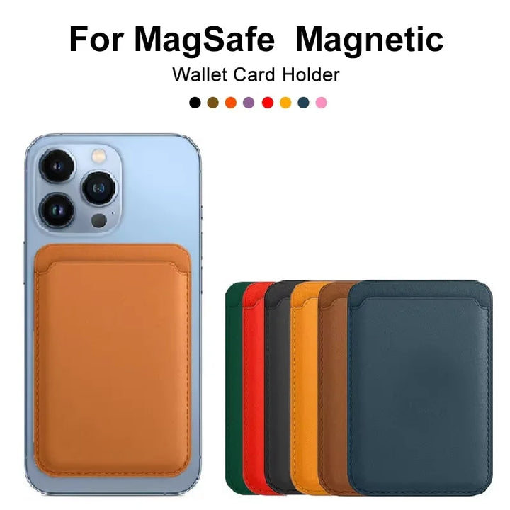 For Magsafe Magnetic Leather Wallet Case For iPhone  17 16 15 14 13 12 11 8  Samsung Huawei Card Holder with Magnet Covers Apsilon