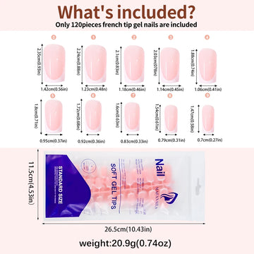 120Pcs Short Square Coffin French Fake Nails Glossy Pink  Full Cover Wearable Press on Nails Wearable Acrylic Fake Nails Tips # Apsilon