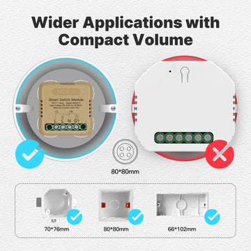 MOES Mini Smart Switch 1-4 Gang,WiFi/Zigbee DIY Module,Works with Alexa&Google Home,Timer&Voice Control,Home Automation Apsilon