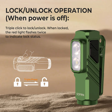 SOFIRN Mini ST10 1000LM EDC Flashlight USB C 14500 Rechargeable with Red Light 660NM Magnetic Tail & Clip Dual Switch Torch Apsilon