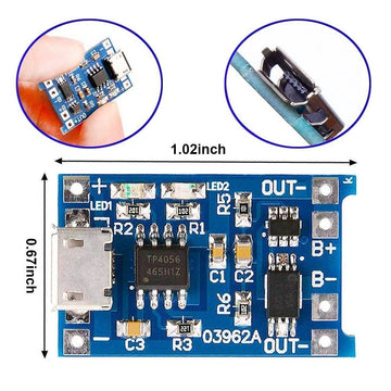 2/5PCS 5V 1A Micro/Type-c/Mini 18650 TP4056 Lithium Battery Charger Module Charging Board With Protection Dual Functions Li-ion Apsilon