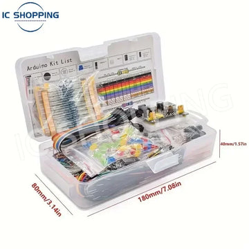 830Pcs DIY Electronics Starter Kit – For Arduino UNO R3, Includes Breadboard, Tie-points, and Electronic Components Apsilon