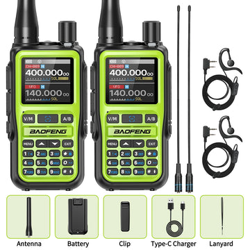 BAOFENG UV-5R Mini Walkie Talkie Multi Band Bluetooth Programming Wireless Copy Frequency 999CH Type-C Long Range Two Way Radio Apsilon
