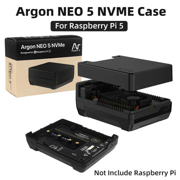 Argon NEO 5 M.2 NVME PCIE Case for Raspberry Pi 5 with Built-in Active Cooler PWM Fan Boot RPI 5 By SSD for Pi5 Apsilon