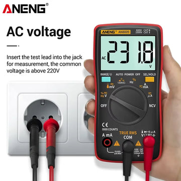 Digital Multimeter Transistor ANENG AN8009 Testers Capacitor True-RMS Tester Automotive Electrical Capacitance Meter Temp Diode Apsilon