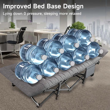 Outdoor Camping Bed Folding Garden Single Nap Bed with Storage Bag Portable Sleeping Cot for Office Home Beach Travel Hiking Bed Apsilon
