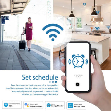 Smart Socket EU 20A Wifi Smart Plug  Power Monitoring Smart Home Voice Control Support Google Assistant Alexa Alice Apsilon