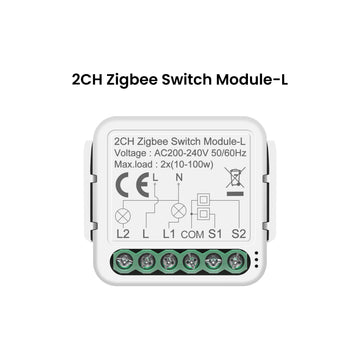GIRIER Tuya ZigBee Smart Switch Module No Neutral Wire Required 1/2/3/4CH DIY Smart Breaker Relay Supports 2-way Control Alexa Apsilon