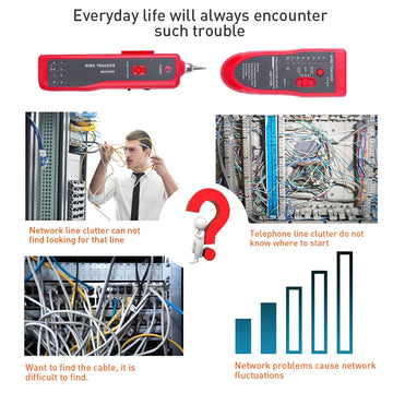 kebidumei LAN Network Cable Tester Cat5 Cat6 RJ45 UTP STP Line Finder Wire Tracker Tracer Diagnose Tone Distance Cable Tester Apsilon