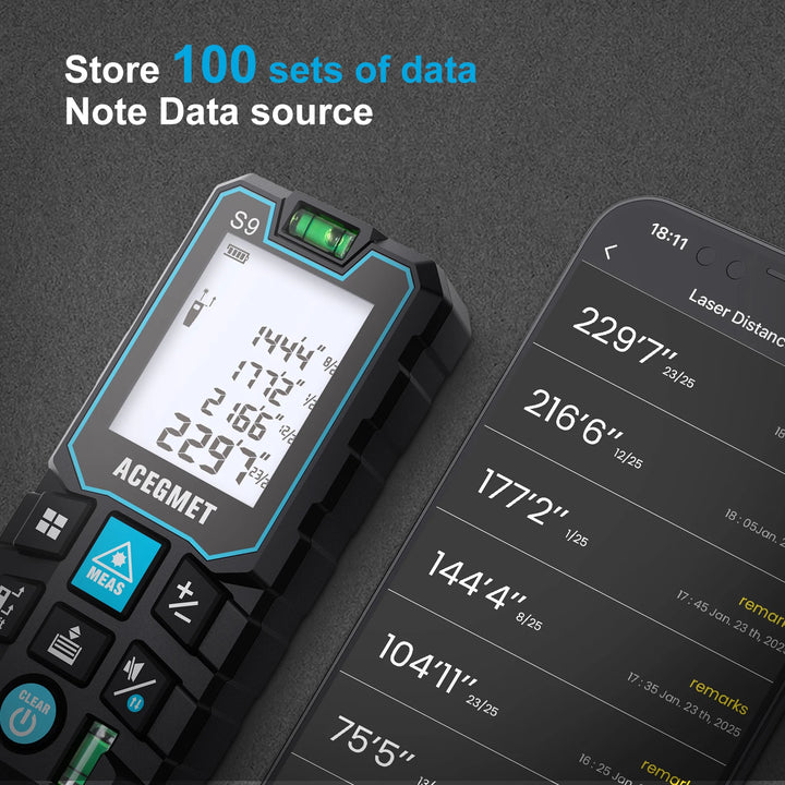 ACEGMET Laser Rangefinder S9 70M 120M Laser Diatance Meter IP54 Electronic Ruler Useful Measurement Tool Apsilon