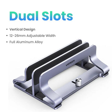 UGREEN Vertical Laptop Stand For MacBook Pro Aluminum Portable Notebook Stand Laptop Support MacBook Air Pro Tablet Phone Stand Apsilon