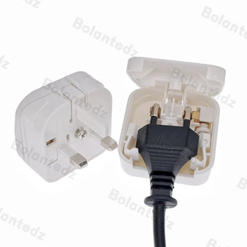European EU To UK Travel Power Adapter With 5A Fuse UK British Electrical Plug Adapter Outlet AC Charger Power Cord Socket Apsilon