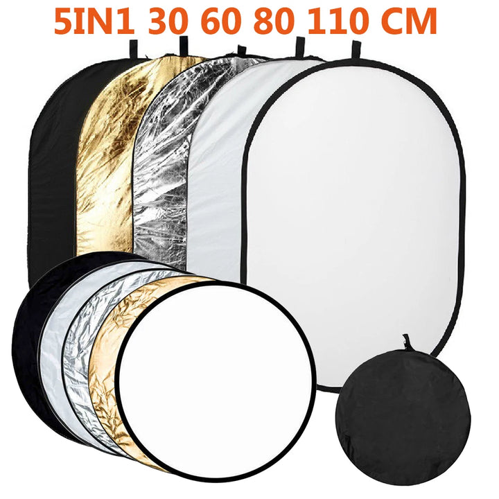 60/30CM 12 Inch Reflector 5 in 1 Photos Round Reflector For Photography Light Diffuser Photo Studio Accessory Handhold Portable