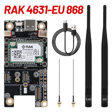 RAK4631 Meshtastic Meshcore Kit for LoRaWAN Wireless SX1262 868MHz 915MHz LoRa Module RAK19007 Base Board with Lora Antenna Apsilon