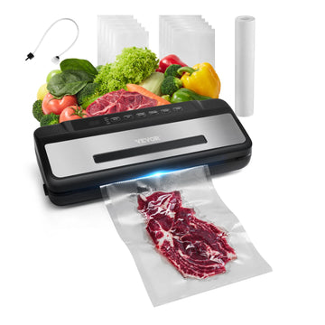SucceBuy 80Kpa 120W Electric Vacuum Sealer Machine 7-in-1 Wet Food Sealer with Free 10pcs Vacuum Bags for Kitchen Food Storage Apsilon