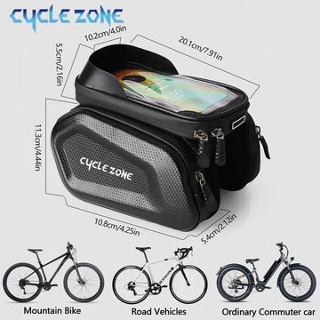 cycle zone fietstas voor de bovenbuis met touchscreenvenster