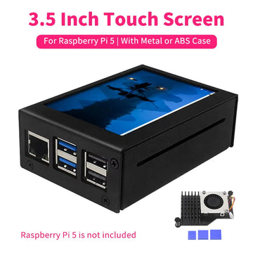 3.5 Inch Touch Screen for Raspberry Pi 5 480*320 LCD Display Optional Metal ABS Case Aluminum Active Cooler for Raspberry Pi 5 Apsilon