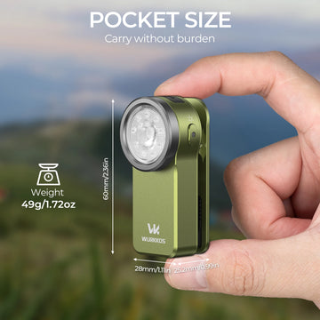 Wurkkos HD03 680LM Mini Clip Light USB C Rechargeable Pocket Flashlight Spotlight/Floodlight Portable EDC RGB Torch with Magnet Apsilon