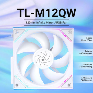 Thermalright TL-M12Q X3 120mm PC Case Cooling Fans, Daisy-Chain | 2000RPM | High Airflow | ARGB | Dual Infinity Mirrors Lighting Apsilon