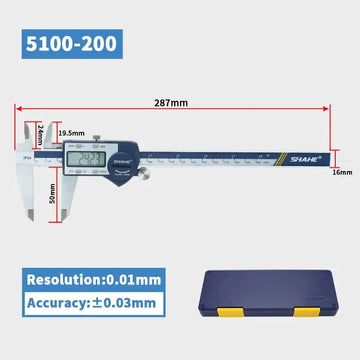 SHAHE Hardened Stainless Steel Digital Caliper Electronic Vernier Caliper Micrometer Measuring Tools Apsilon