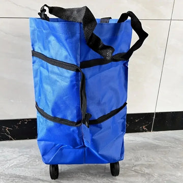 Foldable Portable Shopping Cart with Wheels | Lightweight Backpack-Style Hand Cart for Home Use Apsilon