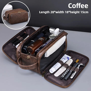 Multi Pockets PU Toiletry Bag For Women Men Travel Essentials Makeup Bags Waterproof Hanging Bag Cosmetic Washing Organizer Bag Apsilon