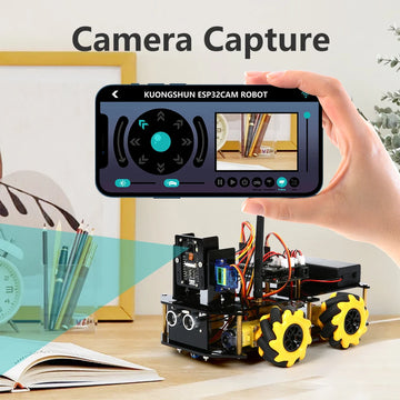 KUONGSHUN ESP32 Cam 328P Robot Kit Open Source Development Board Smart Robot Car ESP32 Camera Robotics Starter Kit for Arduino Apsilon