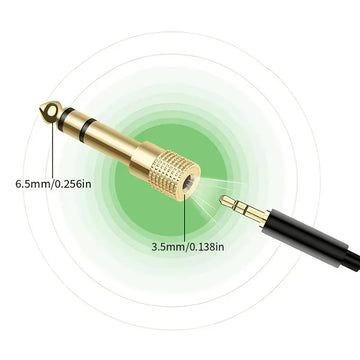 2-Pack 6.5mm to 3.5mm and 3.5mm to 6.5mm Audio Adapter Set 1/4-inch - 1/8-inch and 1/8-inch - 1/4-inch Apsilon