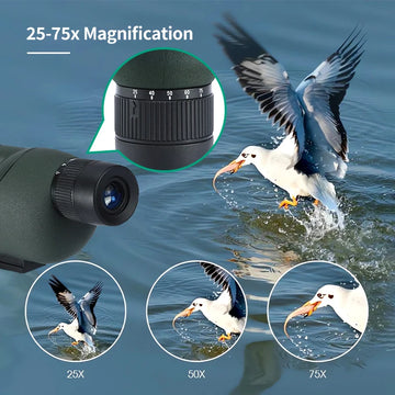 25-75x60 Spotting Scope Zoom Monocular high power telescope Bak4 Prism ED Lens For Outdoor Camping Bird Watching hunting Apsilon