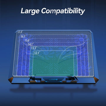 COOLCOLD Laptop Cooling Pad with 12 Quiet Fans,12-17.3 Inch Gaming Laptop Cooler Stand with Two USB Ports & Phone Holder Apsilon
