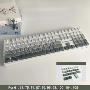 Red Contour Side Printed Shine Through Keycaps Cherry Profile Double Shot PBT Keycap for Gateron MX Switches Mechanical Keyboard Apsilon