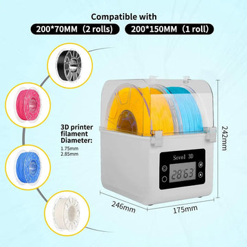 Sovol Filament Dryer 2023, SH01 Filament Dehydrator 3D Printer Spool Holder with Upgraded Fan, Dry Box for Keeping Filament Dry Apsilon