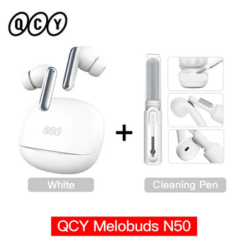 QCY Melobuds N50 ANC Bluetooth 5.4 Wireless Earphones Active Noise Cancellation 6 Mics Clear Call Earbuds Multipoint Connection Apsilon