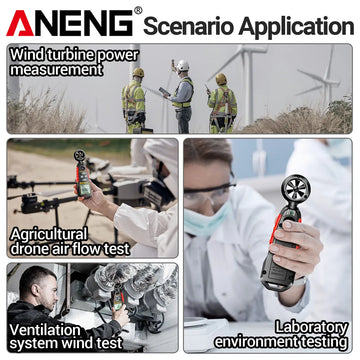 Digital Handheld Anemometer Temperature Humidity 0.4~30.00m/s Wind Speed Meter -20.0C~60.0C Temperature Tester Tools ANENG GN302 Apsilon