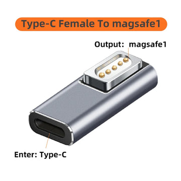 USB Type-C Magnetic PD Adapter for Magsafe 1 2 MacBook Air Pro LED Indicator 100W Fast Charging Magnetic Plug Adapter Apsilon