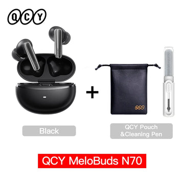 QCY MeloBuds N70 Adaptive ANC Wireless Earbuds Bluetooth 6.0 LDAC Hi-Res Audio 6 Mics Wireless Charging Earphones 50Hrs IPX5 Apsilon
