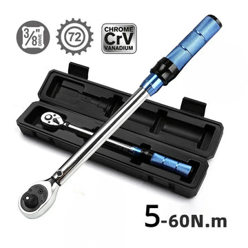 5-60N.m Torque Wrench 3/8 Inch Square Drive Torques Key ±3% High Precision Torque Wrench Professional Bicycle Automotive Tool Apsilon