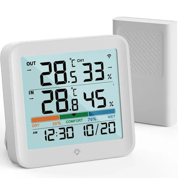 Digital Thermometer Hygrometer with Remote Indoor LCD Temperature Humidity Meter Room Sensor High Accuracy Home Thermometer Apsilon