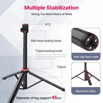 Ulanzi MT-79 2M Portable Universal Tripod Aluminum Alloy Lamp Holder Support LT028 Fill Light Lightweight Camera Action Camera Apsilon