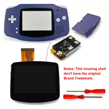 HISPEEDIDO Rechargeable for GBA V5 IPS HD 720x480 Drop-in Screen Kits No Welding Required Desaturation FRM OSD W/Shell Apsilon