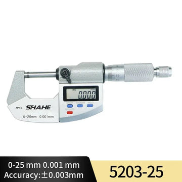 SHAHE 0.001mm Electronic Outside Micrometer 0-25mm Digital Micrometer Electronic Digital Caliper Gauge Apsilon