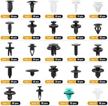 800pcs-100Pcs Car Fastener Clip Kit Fender Rivet Plastic Clips Auto Body Push Retainer Pin Rivet Bumper Door Trim Panel Repair Apsilon