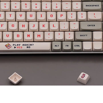 138 Keys Anime Retro Red And White Machine Keycaps Dye Sub PBT XDA Profile for MX Switch DIY Ducky Game Mechanical Keyboard Apsilon