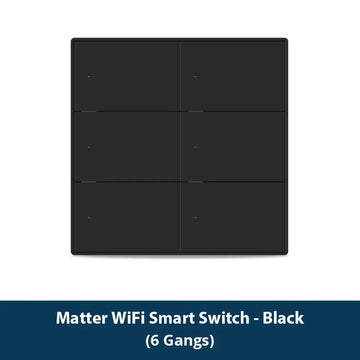 Zemismart Matter WiFi 1 2 3 4 6 Gangs Smart Wall Light Switch Neutral Required with Big Button SmartThings App Homekit Control Apsilon