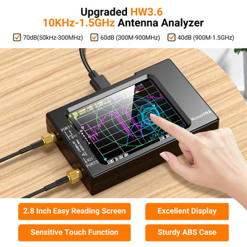 NanoVNA-H Vector Network Antenna Analyzer 10KHz-1.5GHz MF HF VHF UHF W/ Shell SD Card Slot Supprt 32G Digital Nano VNA-H Tester Apsilon