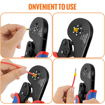 Ferrule Crimping Tool Kit, Wire Ferrule Crimper Plier Kit,Hexagonal Crimpers (0.08-16mm²/AWG28-5) for Wire Ferrules Connectors Apsilon