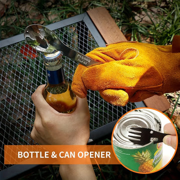 PSKOOK Outdoor Survival Tools 5 in 1 Camping Multi-functional EDC Kit Practical Fork Knife Spoon Bottle/Can Opener Apsilon