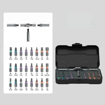 24in1 Multifunction Ratchet Screwdriver Set Multi Magnetic Bits Mini Repair Tool Kit Household Tool For PC & Desk Etc. Apsilon