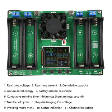 2/4/8 Channel 18650 Battery Capacity Resistance Tester Electronic Load Tester Automatic Charging and Discharging Module Apsilon
